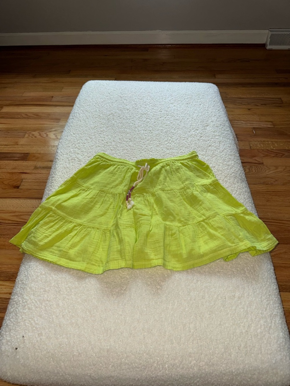 SO Lime Green Tiered Skater Skirt